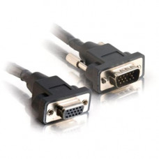 C2g 1ft Panel-Mount HD15 SXGA M/F Monitor Extension Cable - HD-15 Male - HD-15 Female - 1ft - Black - RoHS Compliance 52093