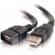C2g 1m USB Extension Cable - USB 2.0 A to USB - M/F - Type A Male USB - Type A Female USB - 3ft - Black - RoHS Compliance 52106