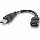 C2g 6in USB Extension Cable - USB 2.0 to USB - M/F - Provides a convenient way to connect a USB device with a fixed USB output 52119
