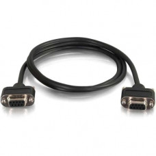 C2g 75ft Serial RS232 DB9 Cable with Low Profile Connectors F/F - In-Wall CMG-Rated - 75 ft Serial Data Transfer Cable for Audio/Video Device, Monitor - First End: 1 x DB-9 Female Serial - Second End: 1 x DB-9 Female Serial - Shielding - Black - RoHS Comp