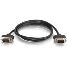 C2g 35ft Serial RS232 DB9 Cable with Low Profile Connectors M/M - In-Wall CMG-Rated - 35 ft Serial Data Transfer Cable for Modem - DB-9 Male Serial - Second End: 1 x DB-9 - Black 52171