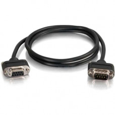 C2g 12ft CMG-Rated DB9 Low Profile Cable M-F - 12 ft Serial Data Transfer Cable - First End: 1 x DB-9 Male Serial - Second End: 1 x DB-9 Female Serial - Shielding - Black - RoHS Compliance 52159