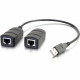 C2g USB Over Cat5/Cat6 Extender - USB Extender - Up to 150ft - 1 x Network (RJ-45) - 1 x USB - 150 ft Extended Range - ABS - Black - TAA Compliance 54284