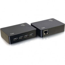 C2g 4 Port USB 2.0 Over Cat5/Cat6 Extender - USB Extension up to 150ft - 1 x Network (RJ-45) - 4 x USB - 150 ft Extended Range - ABS - Black - TAA Compliance 54285