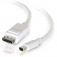 C2g 3ft Mini DisplayPort to DisplayPort Adapter Cable M/M - White - DisplayPort/Mini DisplayPort for Notebook, Tablet, Monitor, Audio/Video Device - 3 ft - 1 x Mini DisplayPort Male Thunderbolt - 1 x DisplayPort Male Digital Audio/Video - White""