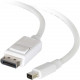 C2g 10ft Mini DisplayPort to DisplayPort Adapter Cable M/M - White - DisplayPort/Mini DisplayPort for Notebook, Tablet, Monitor, Audio/Video Device - 10 ft - 1 x Mini DisplayPort Male Thunderbolt - 1 x DisplayPort Male Digital Audio/Video - White"&qu
