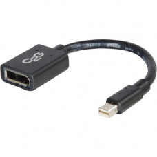 C2g Mini DisplayPort to DisplayPort Adapter - 6in Mini DP t DVI Converter - DisplayPort for Audio/Video Device, Monitor - 6" - 1 x DisplayPort Female Digital Audio/Video - 1 x Mini DisplayPort Male Digital Audio/Video - Black""" 54303