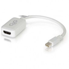 C2g Mini DisplayPort to HDMI Adapter - White - HDMI/Mini DisplayPort for Audio/Video Device - 8" - 1 x Mini DisplayPort Male Digital Audio/Video - 1 x HDMI Female Digital Audio/Video - White - TAA Compliance 54314