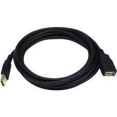 Monoprice 10ft USB 2.0 A Male to A Female Extension 28/24AWG Cable (Gold Plated) - 10 ft USB Data Transfer Cable - First End: 1 x Type A Male USB - Second End: 1 x Type A Female USB - Extension Cable - Gold Plated Connector - Black 5434