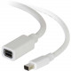C2g 10ft Mini DisplayPort Extension Cable M/F - White - 10 ft Mini DisplayPort A/V Cable for Audio/Video Device, Computer, Monitor - First End: 1 x Mini DisplayPort Male Thunderbolt - Second End: 1 x Mini DisplayPort Female Thunderbolt - Extension Cable -
