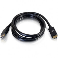 C2g DisplayPort/HDMI Audio/Video Cable - 6 ft DisplayPort/HDMI A/V Cable for Notebook, HDTV, Projector, Audio/Video Device - DisplayPort Digital Audio/Video - HDMI Digital Audio/Video - Supports up to 3840 x 2160 - Black 54433