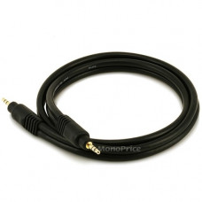 Monoprice Coaxial Audio Cable - 3 ft Coaxial Audio Cable for Audio Device - First End: 1 x Mini-phone Male Stereo Audio - Second End: 1 x Mini-phone Male Stereo Audio - Gold Plated Connector - Black 5576