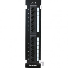Intellinet Network Solutions 12-Port Rackmount Cat6 UTP 110/Krone Patch Panel, Wall-mount - Supports 22 to 26 AWG Stranded and Solid Wire 560269