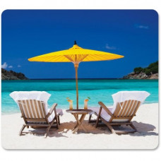 Fellowes Recycled Mouse Pad - Caribbean Beach - Caribbean Beach - 8" x 9" x 0.1" Dimension - Multicolor - Rubber Base - Slip Resistant, Scratch Resistant, Skid Proof - TAA Compliance 5916301