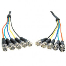 Comprehensive Pro AV/IT Series 5 BNC plugs each end RGBHV Video Cable 25ft - BNC for Video Device - 5 x BNC Video - 5 x BNC Male Video - Shielding - Matte Black 5BP-5BP-25HR