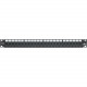 Leviton Cat 5e Flat QuickPort Patch Panel, 24-Port, 1RU. Cable Management Bar Included - 24 Port(s) - 24 x RJ-45 - 1U High - Black - Rack-mountable 5G270-011-U24