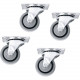 Middle Atlantic Products Set of 4 Non-Locking Fine Floor Casters - Rubber 5WR