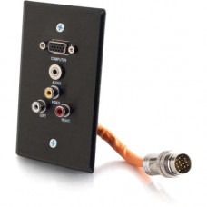 C2g RapidRun Faceplate - 1-gang - Black - 1 x Mini-phone Port(s) - 3 x RCA Port(s) - 1 x VGA Port(s) - RoHS Compliance 60031