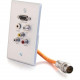 C2g RapidRun Faceplate - 1-gang - Aluminum - 1 x Mini-phone Port(s) - 3 x RCA Port(s) - 1 x VGA Port(s) - RoHS Compliance 60035