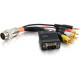 C2g 6in RapidRun VGA (HD15) + 3.5mm + Composite Video Flying Lead - 6" Mini-phone/Proprietary/RCA/VGA A/V Cable for Audio/Video Device - HD-15 VGA, Mini-phone Audio, First End: 3 x RCA Audio/Video - Proprietary Connector Audio/Video 60055