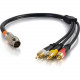 C2g 1.5ft RapidRun RCA Composite Video and RCA Stereo Audio Flying Lead - 1.50 ft Proprietary/RCA Video Cable for Video Device, Projector - First End: 1 x RCA Male Composite Video, First End: 1 x RCA Male Stereo Audio - Second End: 1 x - Black 60097