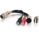 C2g 6in RapidRun Dual 3.5mm Audio Breakout Adapter Cable - Display - 6" Mini-phone/Proprietary Audio Cable for Audio Device - First End: 1 x Female Proprietary Connector, First End: 2 x Mini-phone Female Stereo Audio - Second End: 1 x - Black 60101