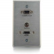 C2g -RapidRun VGA + 3.5mm Single Gang Wall Plate + HDMI Pass Through - Aluminum - 1-gang - Aluminum - 1 x HDMI Port(s) - 1 x VGA Port(s) 60145