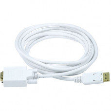 Monoprice 10ft 28AWG DisplayPort to VGA Cable - White - 10 ft DisplayPort/VGA A/V Cable for HDTV, Monitor, Audio/Video Device - First End: 1 x DisplayPort Male Digital Audio/Video - Second End: 1 x HD-15 Male VGA - Shielding - Tin, Gold Plated Connector -
