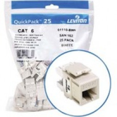 Leviton eXtreme 6+ Component-Rated Keystone Jack - RJ-45, 110 61110-BT6