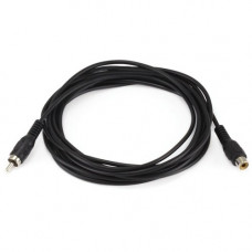 Monoprice 12ft RCA Plug/Jack M/F Cable - Black - 12 ft RCA Audio Cable for Audio Device - First End: 1 x RCA Male Audio - Second End: 1 x RCA Female Audio - Black 657