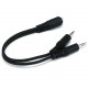 Monoprice 6inch 3.5mm Stereo Jack/Two 3.5mm Stereo Plug Cable - 6" Mini-phone Audio Cable for Headphone, MP3 Player, Cellular Phone, Audio Device - First End: 1 x Mini-phone Male Stereo Audio - Second End: 2 x Mini-phone Male Stereo Audio - Splitter 