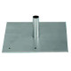 Da-Lite Flat Steel Base with Mounting Stud - Steel - Silver - TAA Compliance 69607