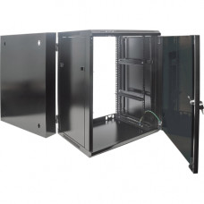 Intellinet Network Solutions 19 Inch Double Section Wallmount Cabinet, 15U, 21.7 Inch (550 mm) Depth, Assembled, Black - Maximum Static Load of 66 lbs (30 kg) 712019