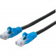 Manhattan Patch Cable, Cat5e, UTP, 7&#39;&#39;, Black w/ Blue Snagless Boot, Retail Blister - PVC cable jacket for flexibility and durability with snag-free boots to protect the RJ45 connectors 732642