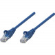 Intellinet Network Solutions Cat6a S/FTP Network Patch Cable, 25 ft (7.5 m), Blue - Copper, 26 AWG, RJ45, 50 Micron Connectors 741514