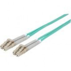 Intellinet Network Solutions Fiber Optic Patch Cable, LC/LC, OM3, 50/125, Multimode, Duplex, Aqua, 3 ft (1 m) - LSZH Jacket Material 750868