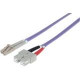 Intellinet Network Solutions Fiber Optic Patch Cable, LC/SC, OM4, 50/125, Multimode, Duplex, Violet, 3 ft (1 m) - LSZH Jacket Material 751049
