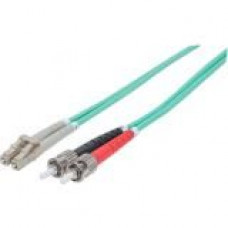 Intellinet Network Solutions Fiber Optic Patch Cable, ST/LC, OM3, 50/125, Multimode, Duplex, Aqua, 10 ft (3 m) - LSZH Jacket Material 751124