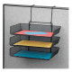 Fellowes Mesh Partition Additions&trade; Triple Tray - 3 Pocket(s) - 3 Tier(s) - 17.8" Height x 11.1" Width x 14" Depth - Partition-mountable - Recycled - Black - 1 / Each 75902