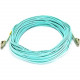 Monoprice Fiber Optic Duplex Network Cable - 49.21 ft Fiber Optic Network Cable for Network Device - First End: 2 x LC Male Network - Second End: 2 x LC Male Network - 1.25 GB/s - 50/125 &micro;m - Aqua, Blue 7622