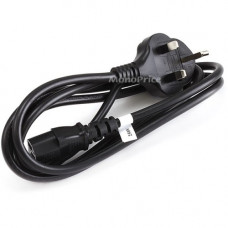 Monoprice 6ft 18AWG England Power Cord Cable - H05VV-F NEMA C13 - Black - For Computer - 250 V AC Voltage Rating - Black 7691