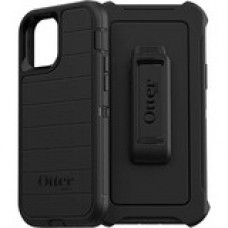 Otterbox Defender Series Pro Rugged Carrying Case (Holster) Apple iPhone 12, iPhone 12 Pro Smartphone - Black - Bacterial Resistant Exterior, Drop Resistant, Scrape Resistant, Dirt Resistant Port, Dust Resistant Port, Lint Resistant Port - Polycarbonate S