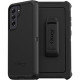 Otterbox Defender Rugged Carrying Case (Holster) Samsung Galaxy S21 FE 5G Smartphone - Black - Drop Resistant, Scrape Resistant, Dirt Resistant Port, Dust Resistant Port, Lint Resistant Port, Bump Resistant, Clog Resistant Port - Polycarbonate Shell, Synt