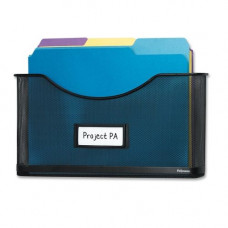 Fellowes Mesh Partition Additions&trade; File Pocket - 375 x Sheet - 1.50" - 7.1" Height x 13.8" Width x 2.3" Depth - Desktop - Recycled - Black - 1 / Each 7702701