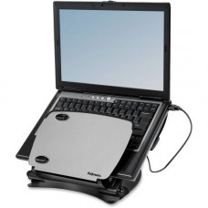 Fellowes Professional Series Laptop Workstation with USB - Up to 17" Screen Support - 15 lb Load Capacity - 3" Height x 12.1" Width x 13.3" Depth - Metal, Rubber - Black 8024601