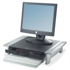 Fellowes Office Suites&trade; Monitor Riser - Up to 21" Screen Support - 80 lb Load Capacity - 4.2" Height x 19.9" Width x 14.1" Depth - Black, Silver 8031101