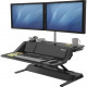Fellowes Lotus&trade; DX Sit-Stand Workstation - Black - 35 lb Load Capacity - 5.5" Height x 32.8" Width x 24.3" Depth - Black 8080301