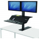 Fellowes Lotus&trade; VE Sit-Stand Workstation - Dual - 2 Display(s) Supported - 35 lb Load Capacity 8082001