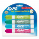 Newell Rubbermaid Expo Low-Odor Dry Erase Chisel Tip Markers - Chisel Marker Point Style - Aqua, Lime, Pink, Turquoise - 4 / Pack - TAA Compliance 81029
