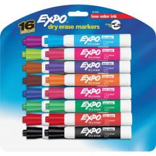Newell Rubbermaid Expo Low-Odor Dry Erase Chisel Tip Markers - Bold Marker Point - Chisel Marker Point Style - Assorted - 16 / Set - TAA Compliance 81045
